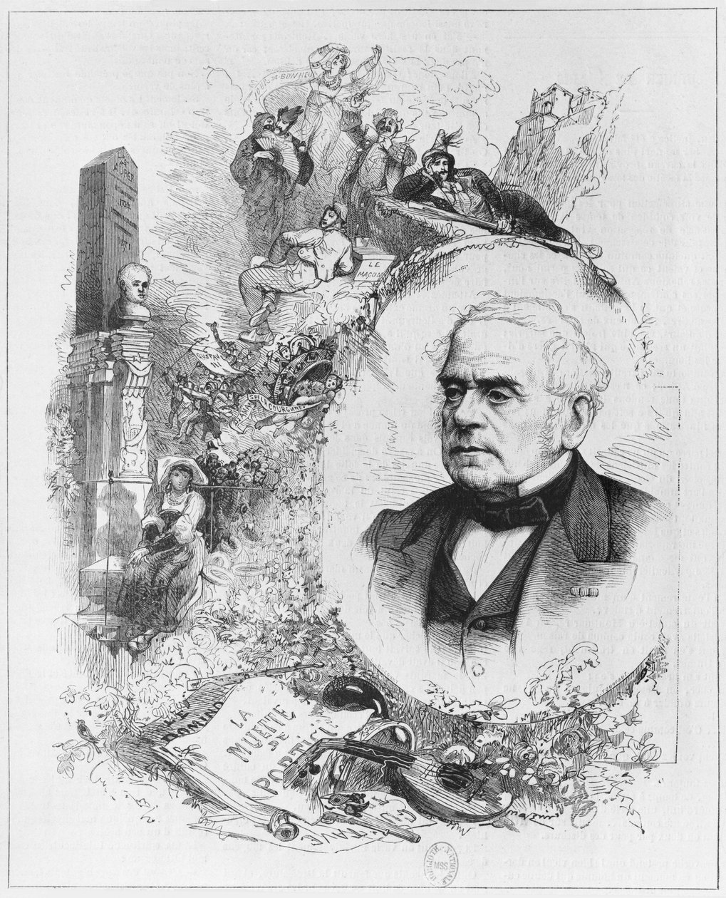 Esprit Auber (1782-1871) (bw fotó) alkotó: Leon Alexandre Tourfaut