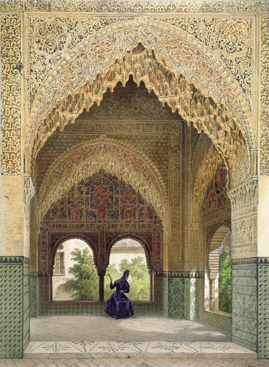 A csecsemők szekrénye a két nővér szobájában, az Alhambra, Granada, 1853 alkotó: Leon Auguste Asselineau