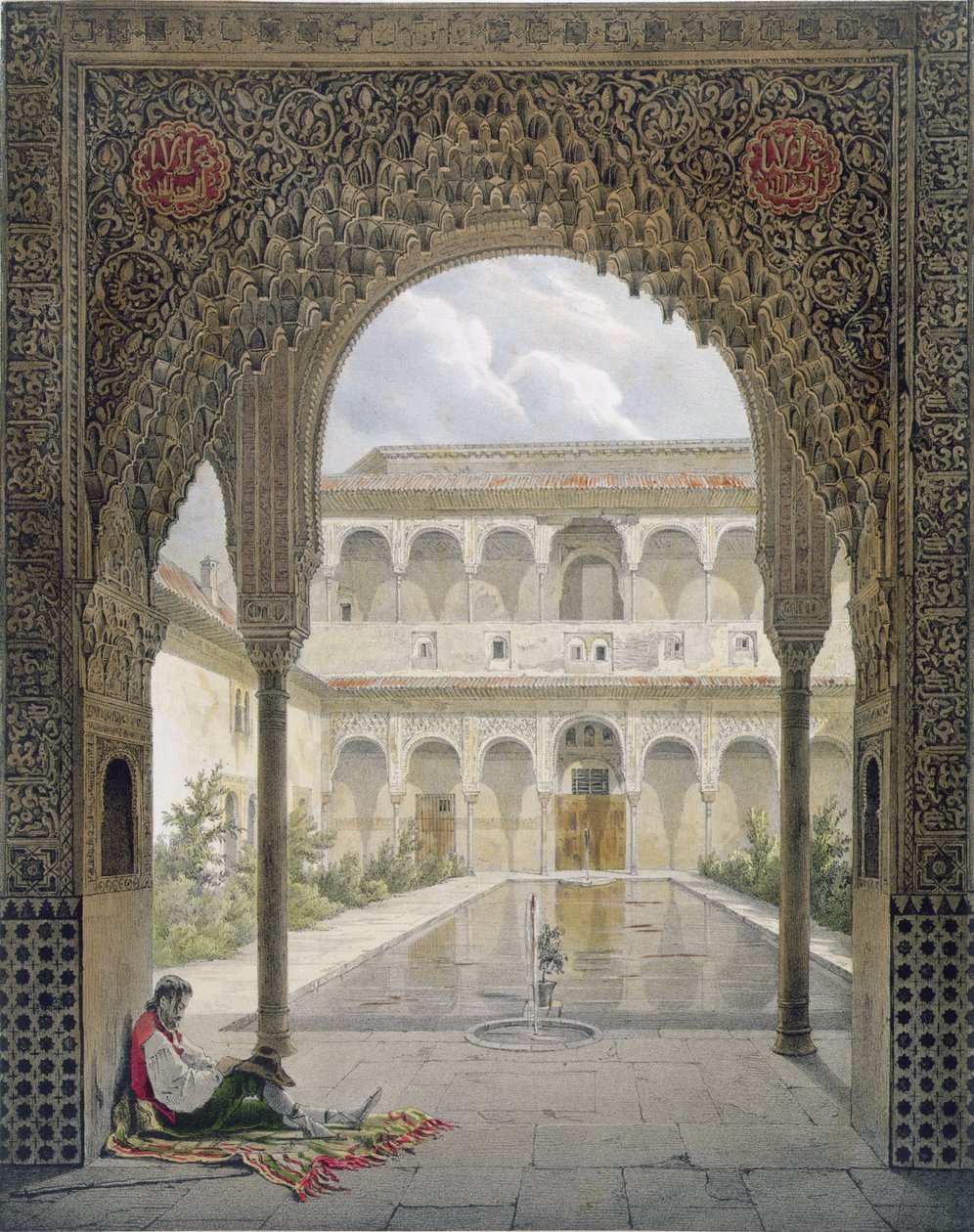 Az Alberca udvara az Alhambrában, Granada, 1853 alkotó: Leon Auguste Asselineau