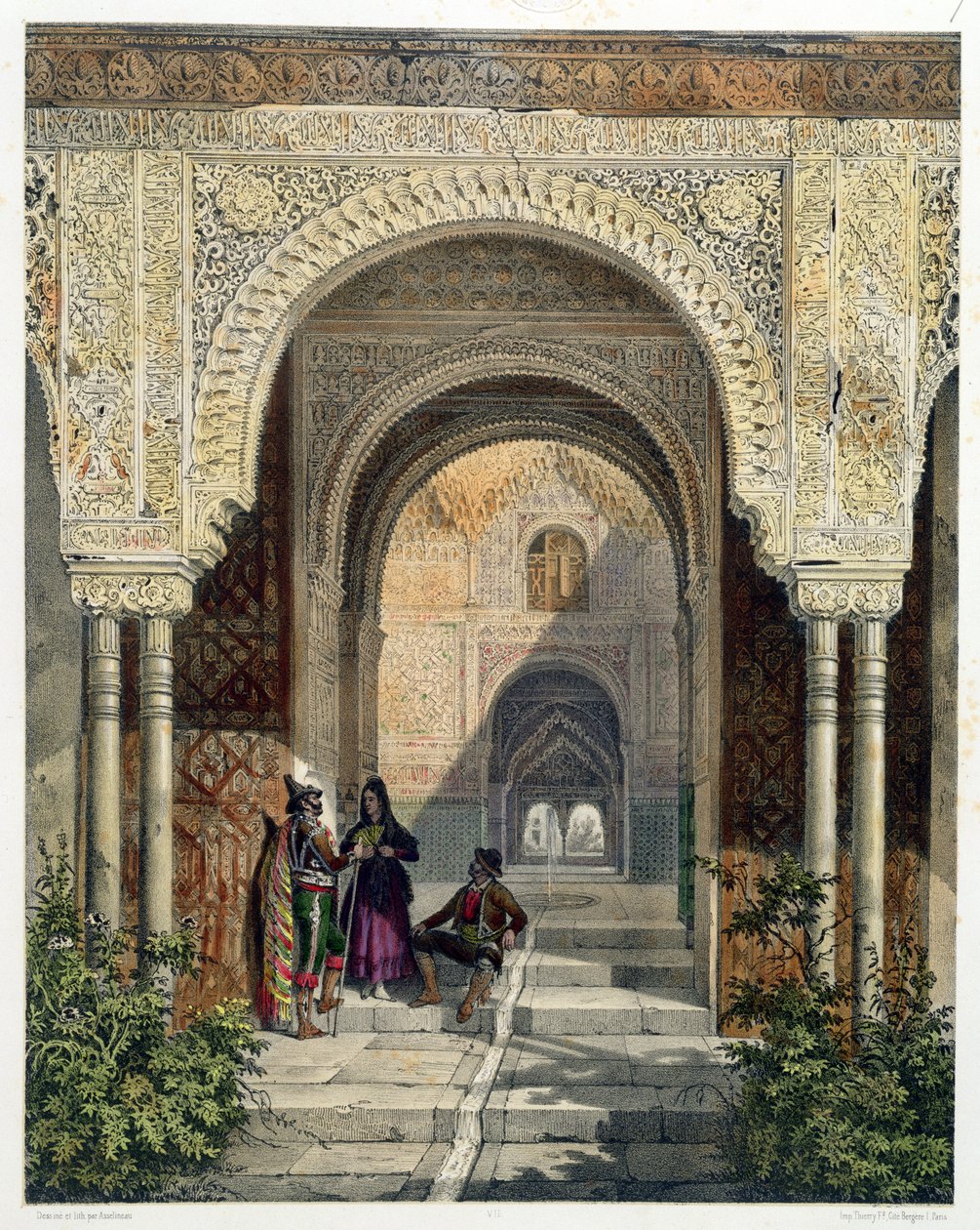 A két nővér szobája az Alhambrában, Granada, 1853 alkotó: Leon Auguste Asselineau