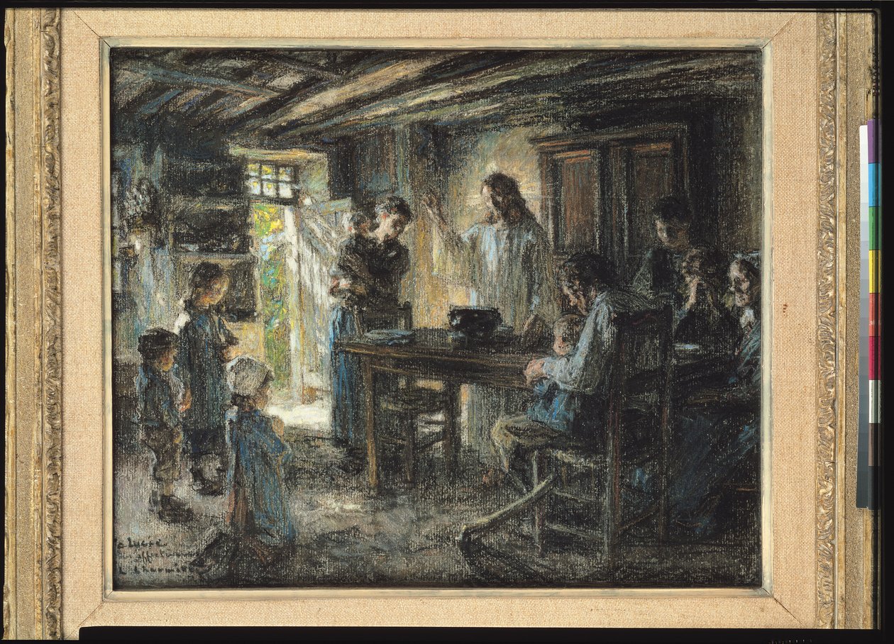 Krisztus a szelídekkel, 1903-04 (pasztell, papíron) alkotó: Leon Augustin Lhermitte