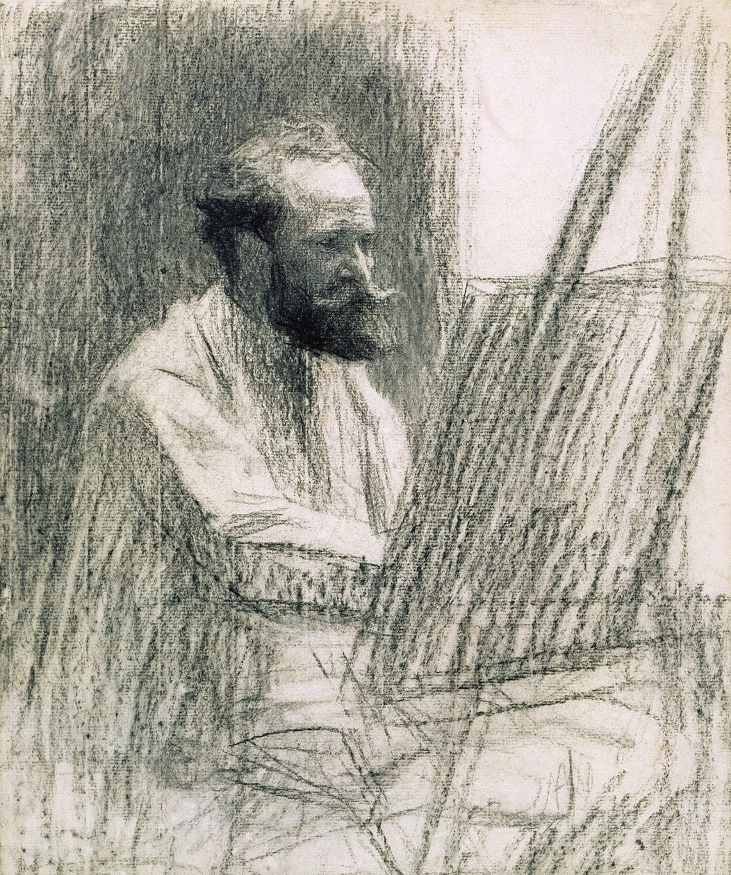 Edouard Manet (1832-83) portréja a festőállványán alkotó: Leon Augustin Lhermitte