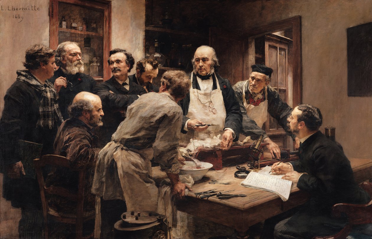 Claude Bernard leckéje (1813-78) vagy: Ülés a Vivisection Laboratóriumban, 1889 alkotó: Leon Augustin Lhermitte