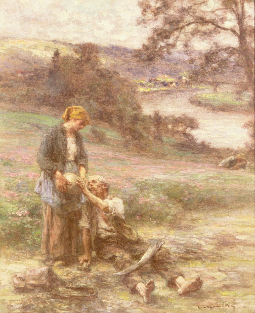 A Kaszás pihenője alkotó: Leon Augustin Lhermitte