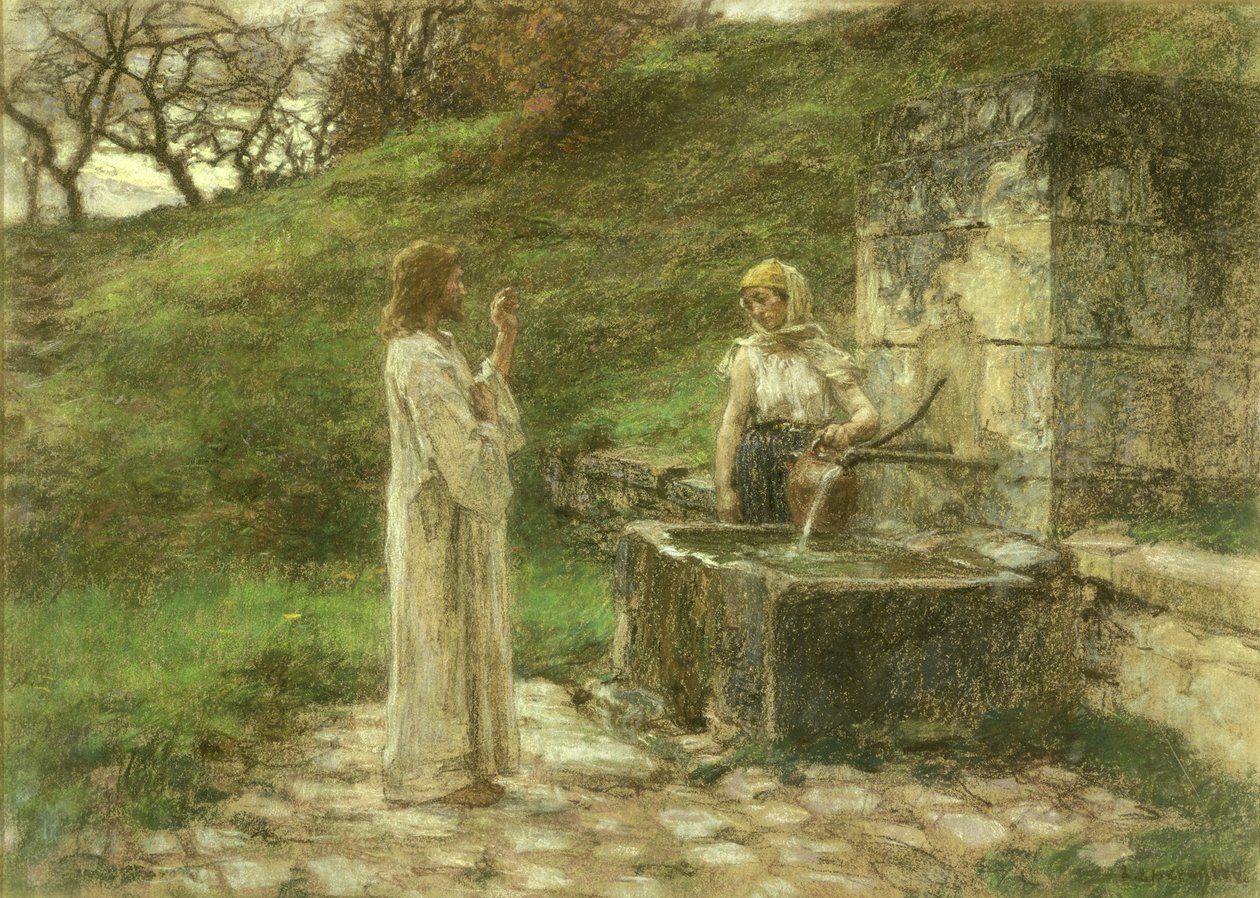 A szamaritánus a kútnál (pasztell, vászon) alkotó: Leon Augustin Lhermitte