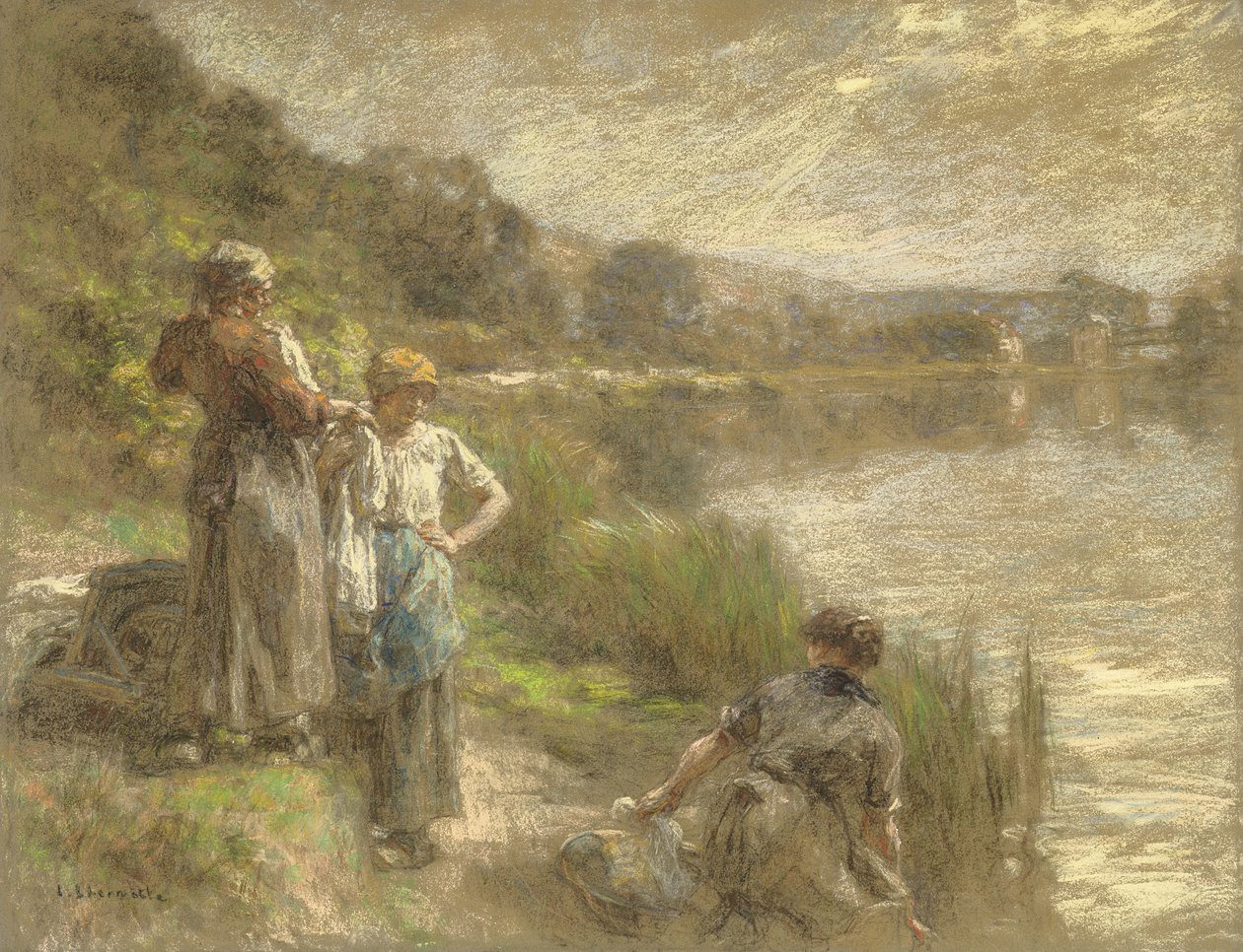 Három mosónő, 1917 körül alkotó: Leon Augustin Lhermitte