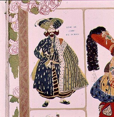 A sah segédtábora, jelmeztervező Diaghilevs előadásában, a Scheherazade balettben, 1910 alkotó: Leon Bakst