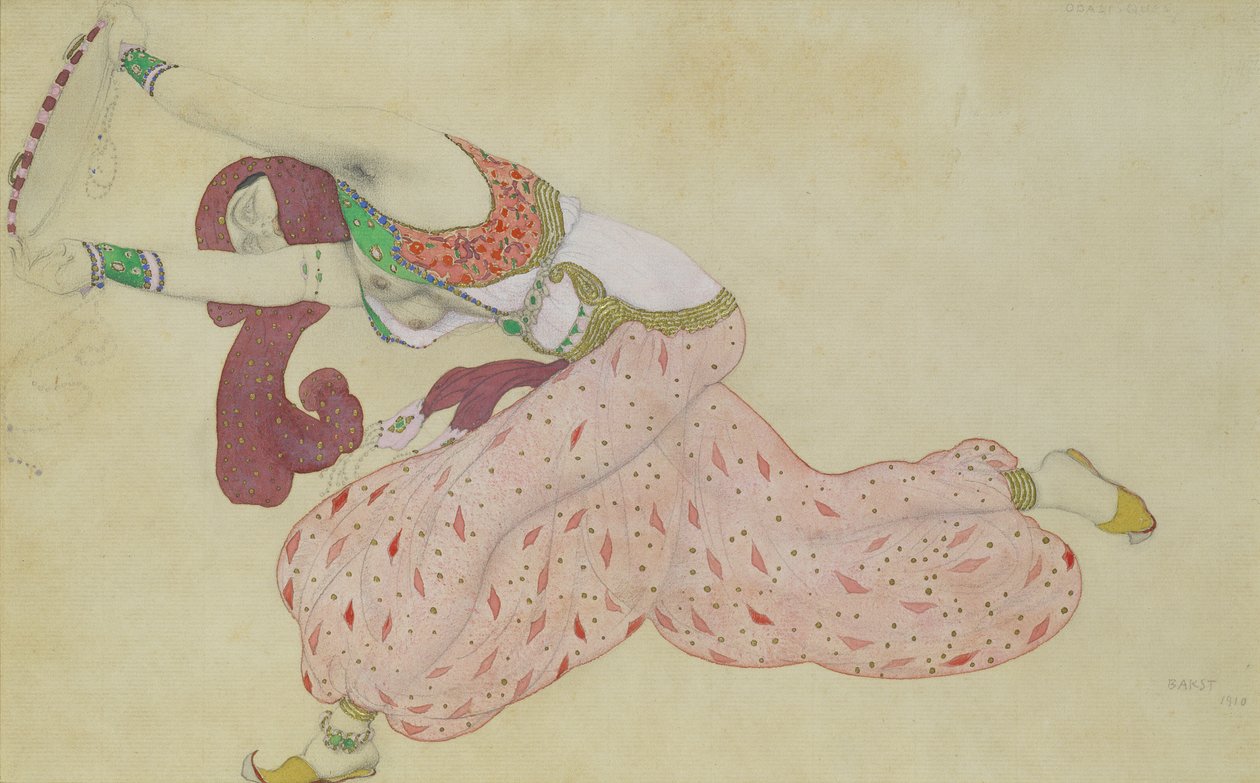 Jelmeztervezés Scheherazade számára, 1910 alkotó: Leon Bakst
