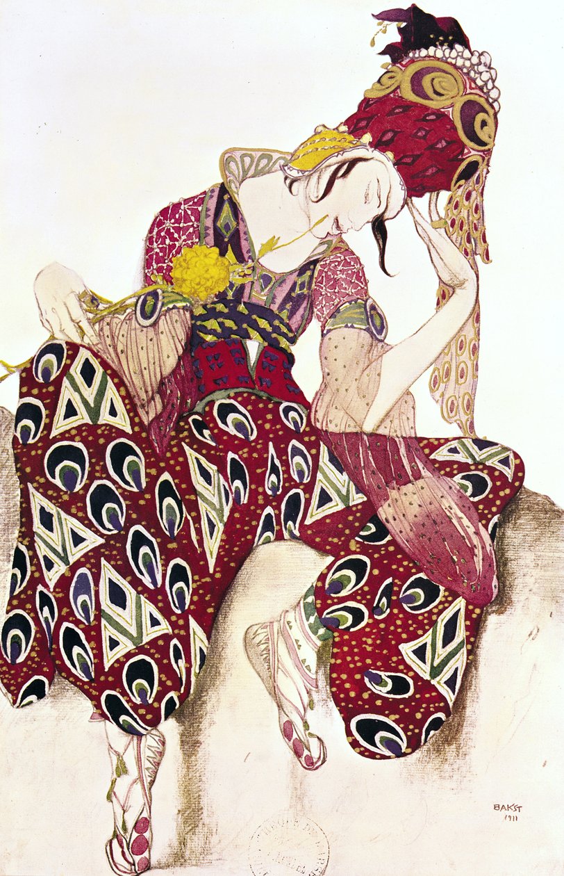 Nyizsinszkij jelmezterve Paul Dukas (1865-1935) „La Peri” című balettjében, 1911 alkotó: Leon Bakst