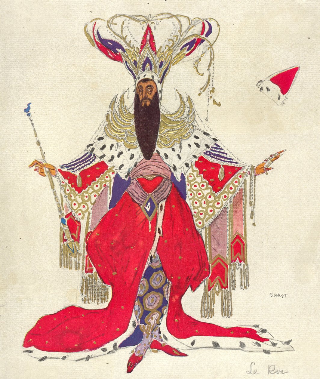 Potifár jelmezterve a „József legendájában”, 1914 (wc és arany papíron) alkotó: Leon Bakst
