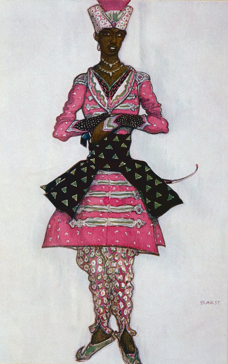 Jelmezterv az indiai vőlegényhez, a Csipkerózsika, 1921-ből alkotó: Leon Bakst