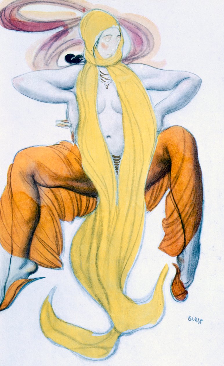 Bacchic táncos jelmezterve a József legendájából, 1914 körül alkotó: Leon Bakst