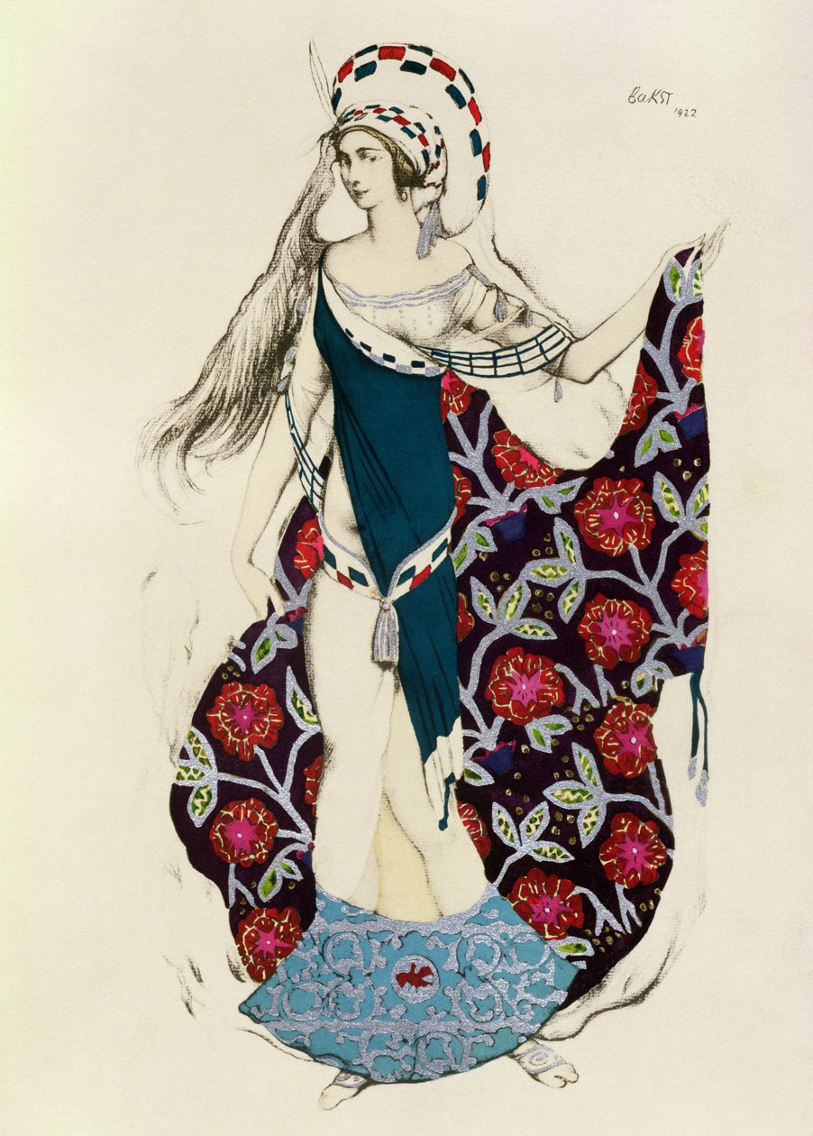Női jelmezterv, Judittól, 1922 alkotó: Leon Bakst