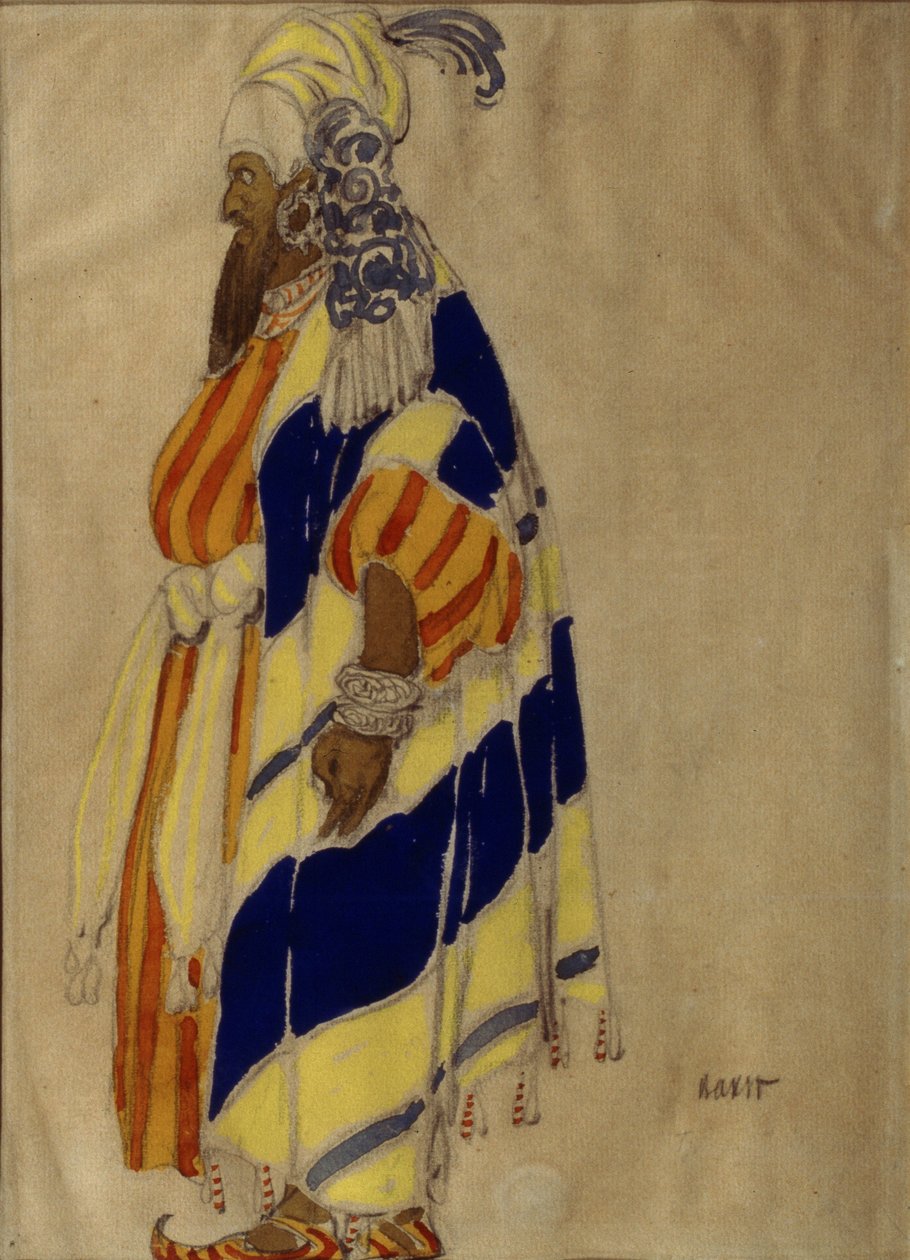 Jelmezterv Mily Balakirev Islamey című balettjéhez (tempera papíron) alkotó: Leon Bakst