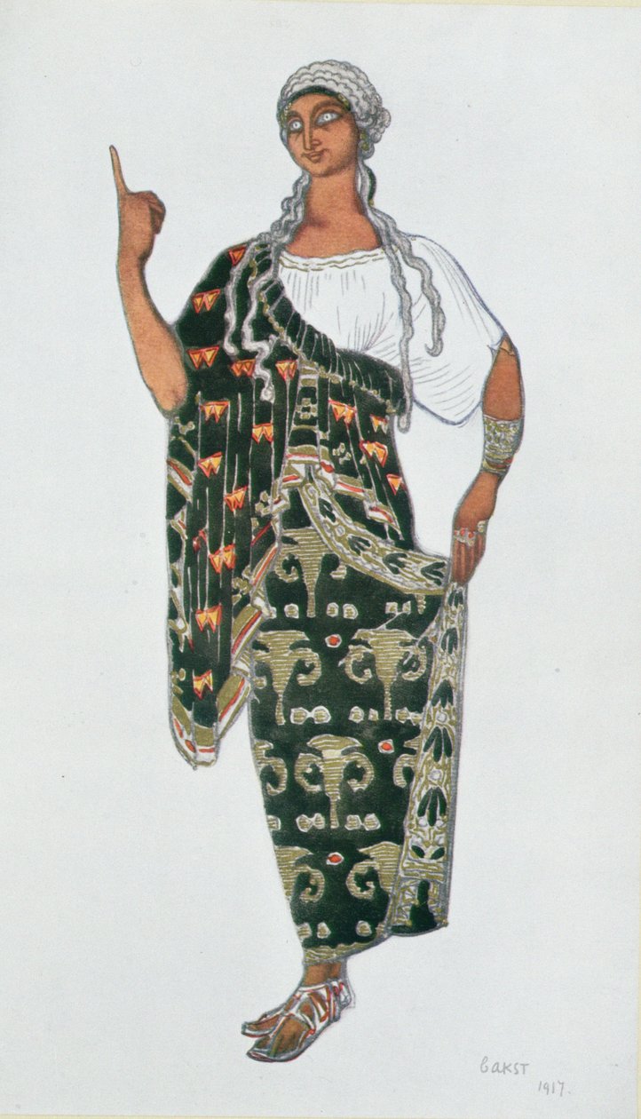 Jelmezterv a Phedre című filmből, 1917 alkotó: Leon Bakst