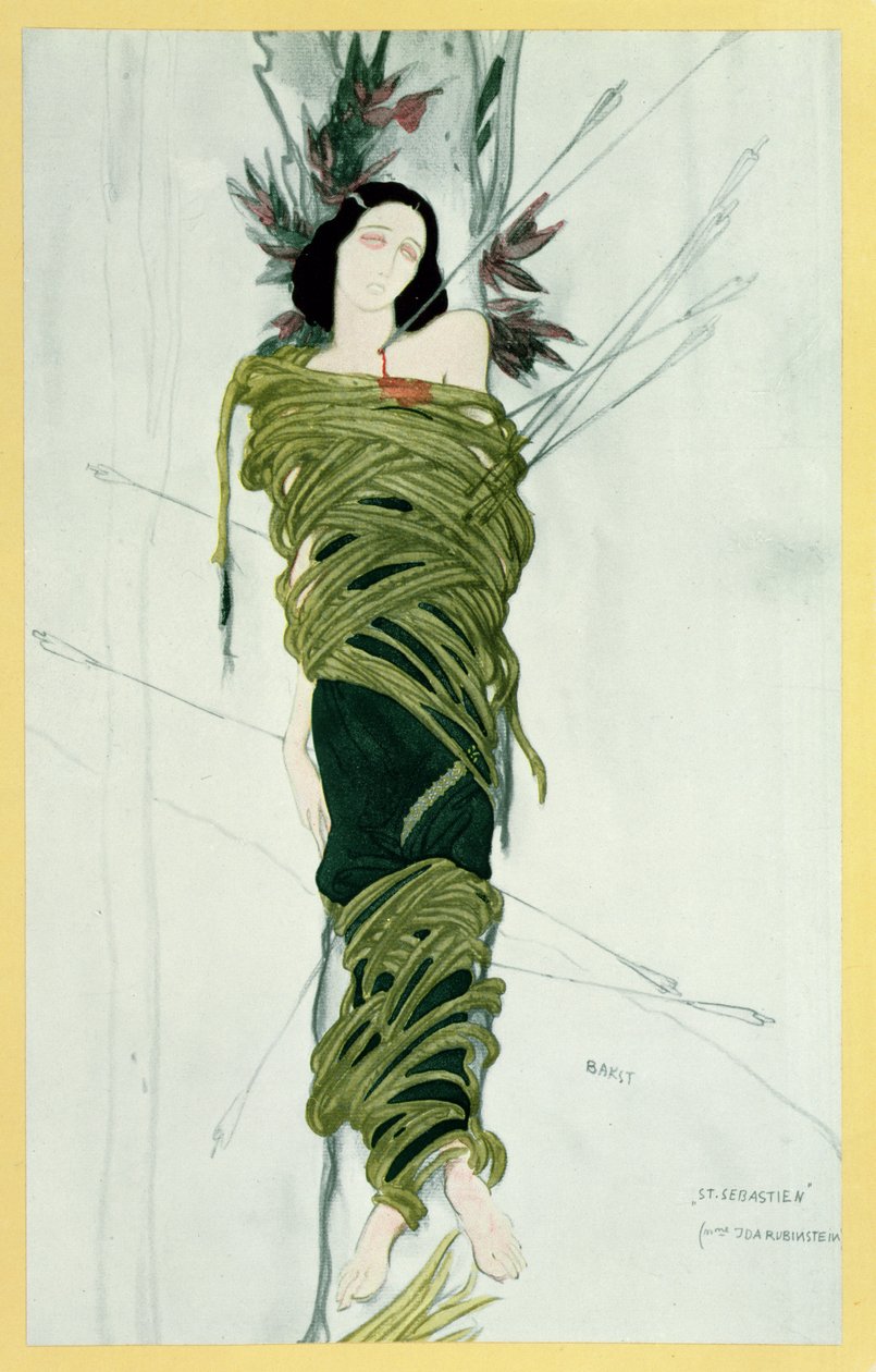 Ida Lvovna Rubinstein (kb. 1885-1960) a Szent Sebestyén mártírjában, 1911-22 alkotó: Leon Bakst