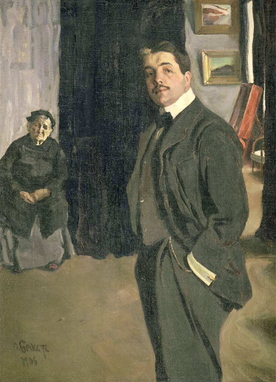 Szergej Pavlovics Diaghilev (1872-1929) portréja ápolójával, 1906 alkotó: Leon Bakst