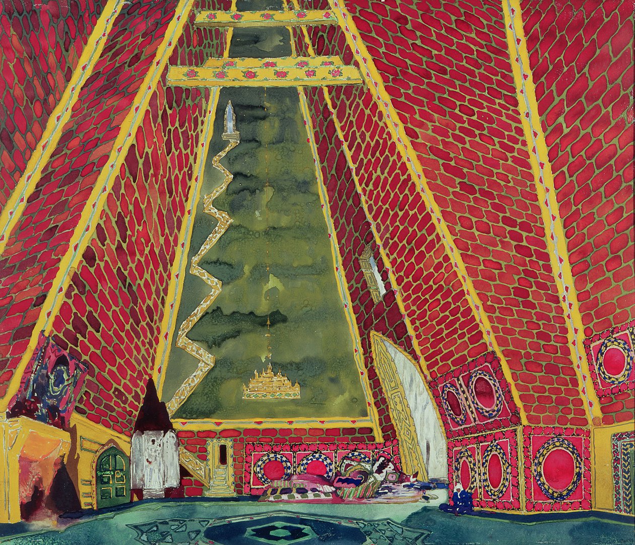 A „Thamar” díszletterve, 1912 alkotó: Leon Bakst