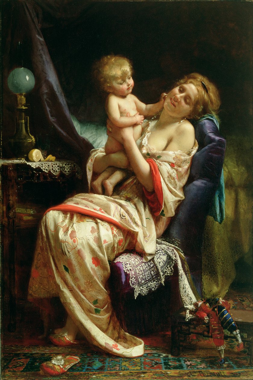 Szülés, 1873 alkotó: Leon Bazile Perrault