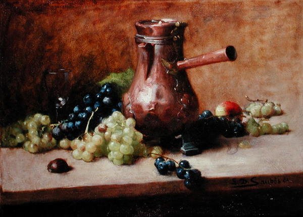 Csendélet szőlővel, 1881 alkotó: Leon Daniel Saubes