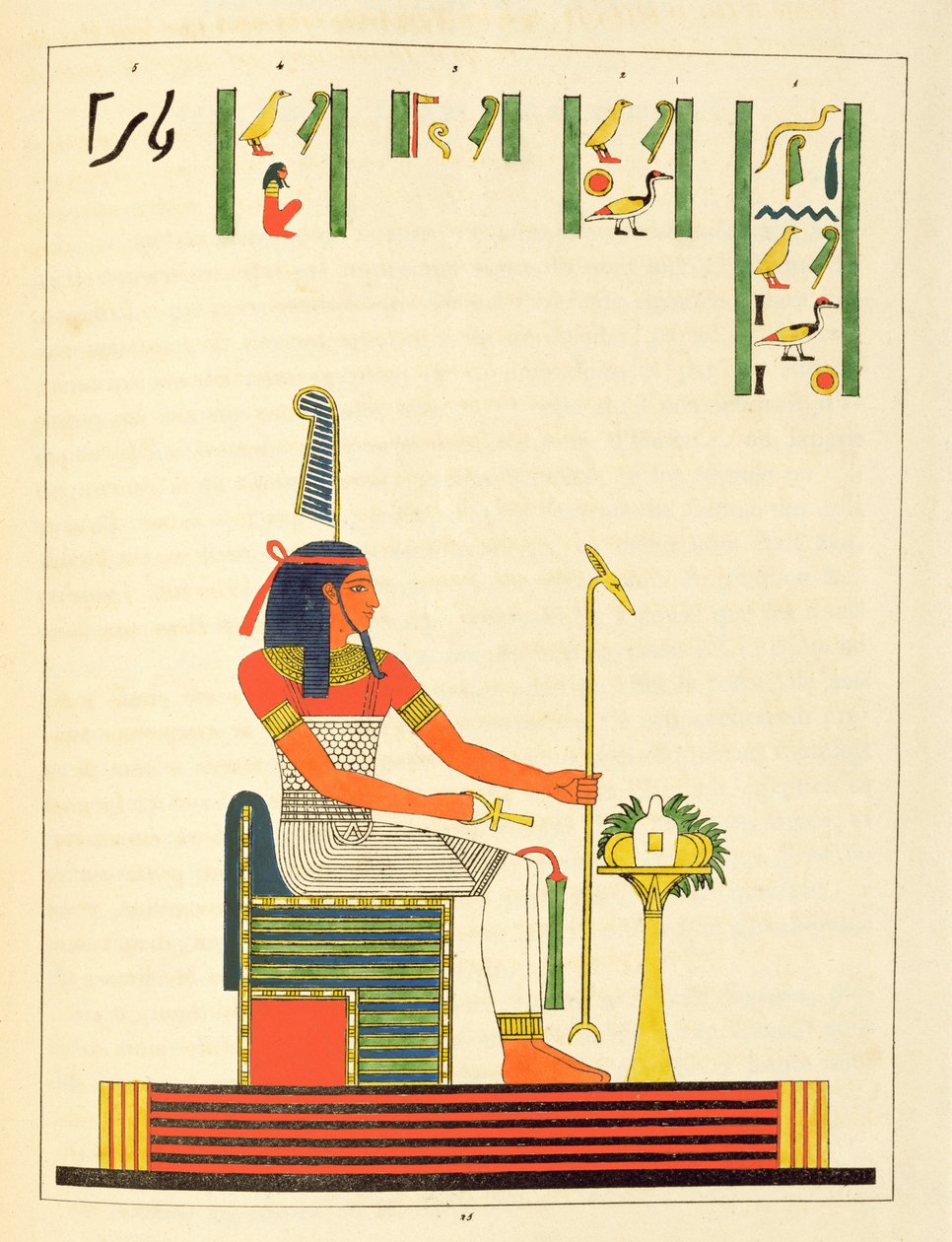 Shu isten, illusztráció az egyiptomi Pantheonból: Jean-Francois Champollion mitológiai szereplőinek gyűjteménye az ókori Egyiptomból, megjelent 1823-25 alkotó: Leon Jean Joseph Dubois