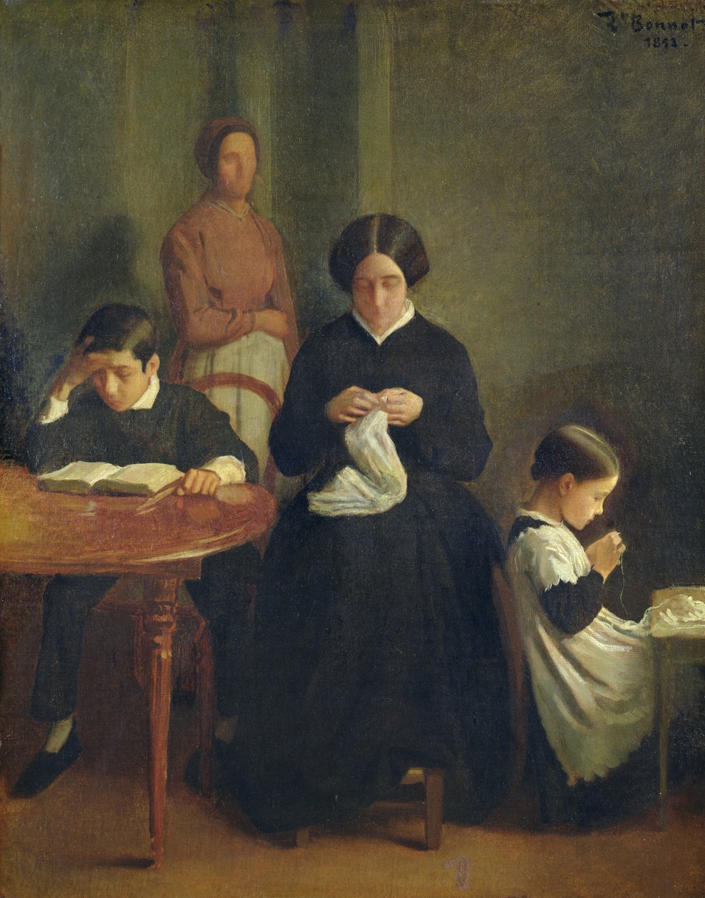 A művész anyjának, testvérének és nővérének portréja, 1853 alkotó: Leon Joseph Florentin Bonnat