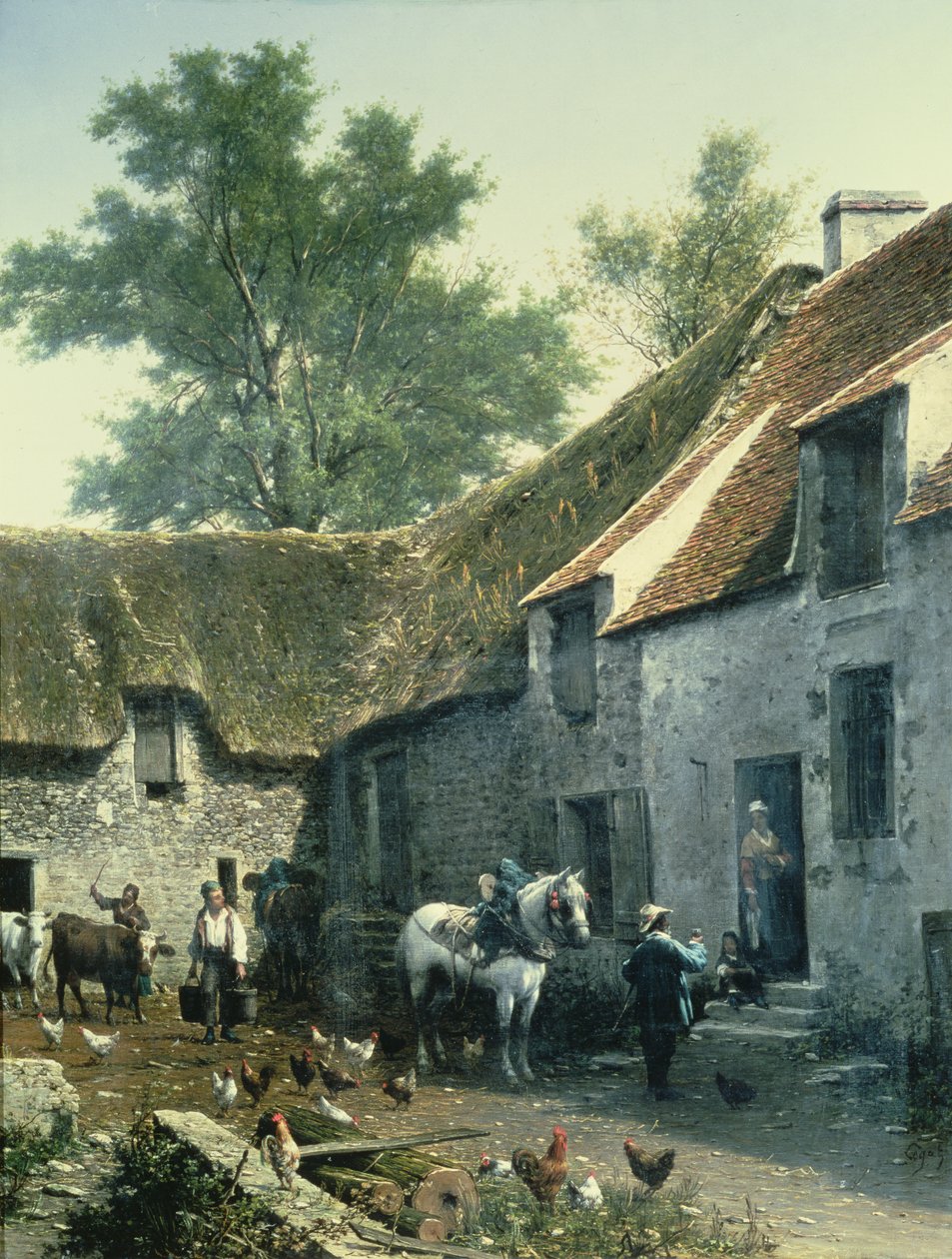 Farmyard jelenet alkotó: Leon Legat