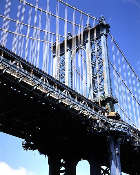 Manhattan Bridge, elkészült 1909-ben alkotó: Leon Moisseiff