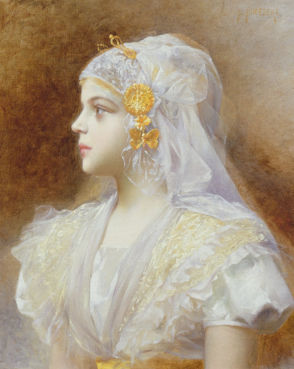 Egy lány portréja alkotó: Leon Auguste Cesar Hodebert