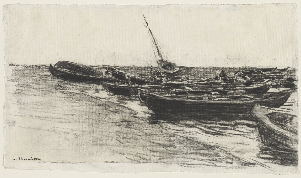 Hajók a tengerparton c. 187481. alkotó: Leon Augustin Lhermitte