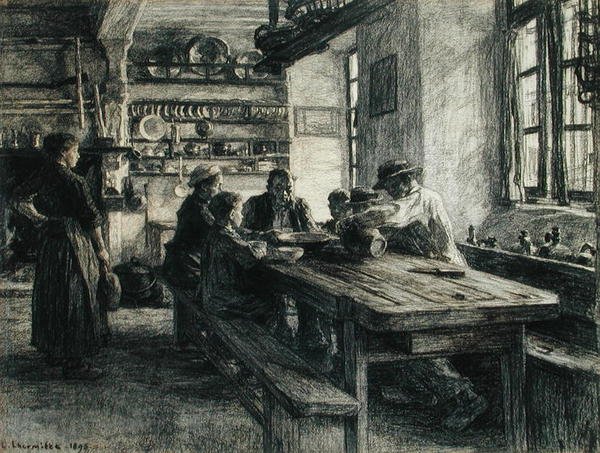 Figurák egy konyhai enteriőrben alkotó: Leon Augustin Lhermitte