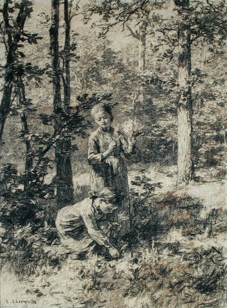 Gyöngyvirágok gyűjtése alkotó: Leon Augustin Lhermitte