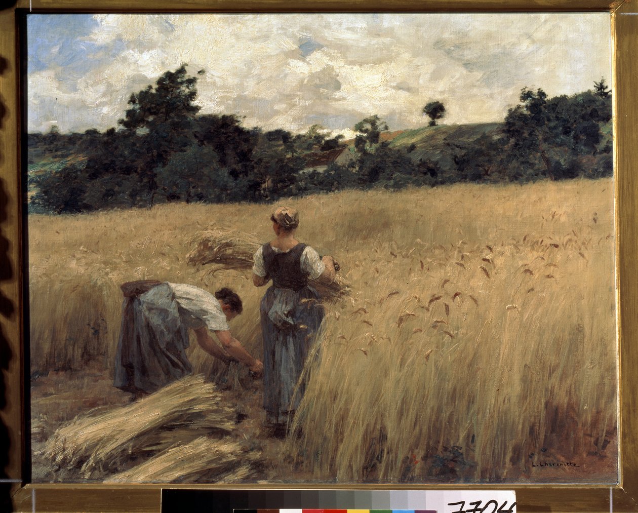 Az aratók. (Aratógépek). Leon Augustin Lhermitte (1844-1925) festménye. Francia művészet, realizmus. Puskin Szépművészeti Múzeum, Moszkva alkotó: Leon Augustin Lhermitte