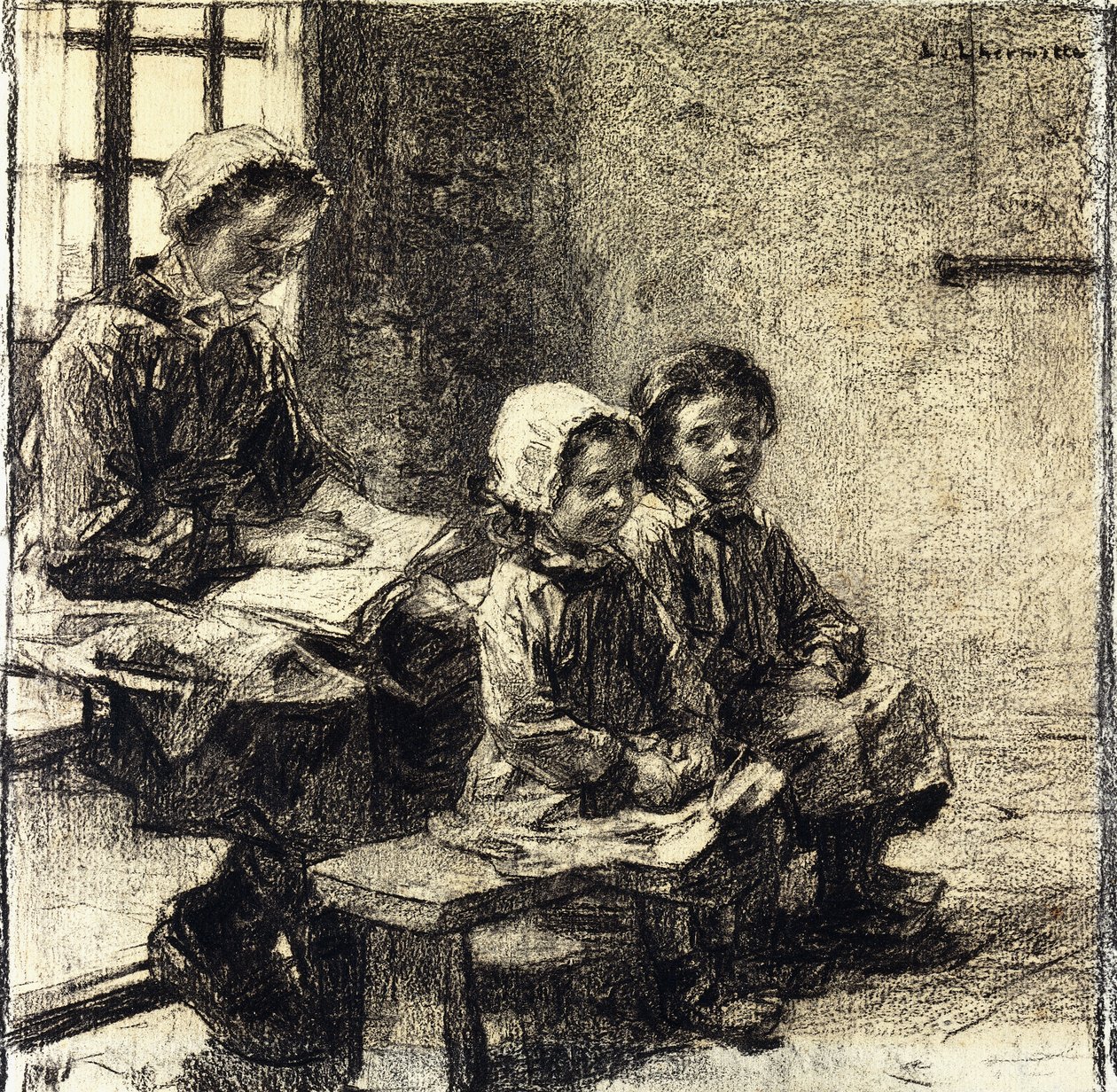 Kislányok a Mont-Saint-Pere Iskolában, alkotó: Leon Augustin Lhermitte