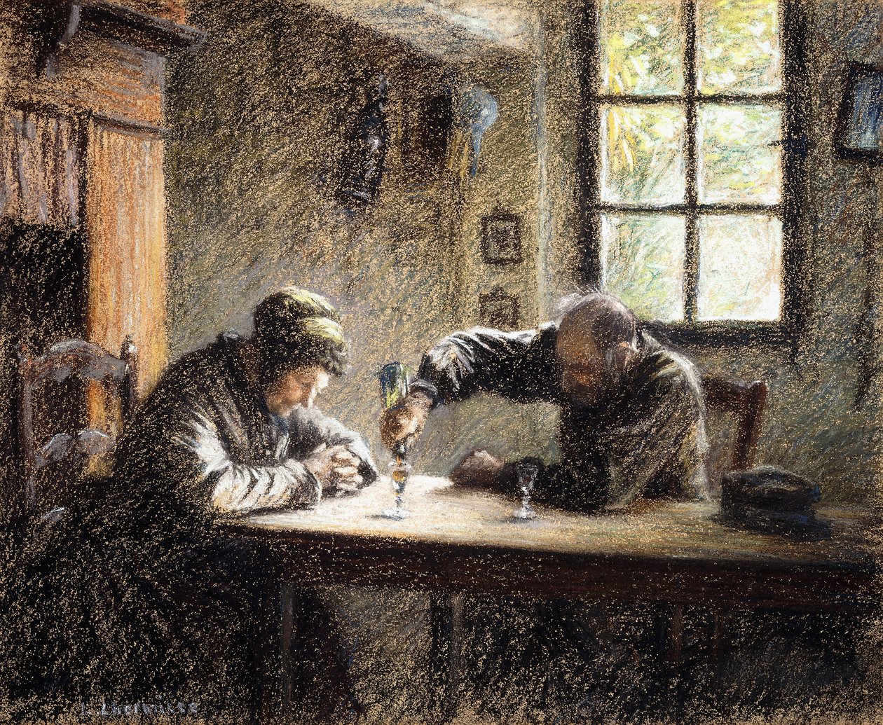 Férfi és Nő eau de vie-t isznak, alkotó: Leon Augustin Lhermitte