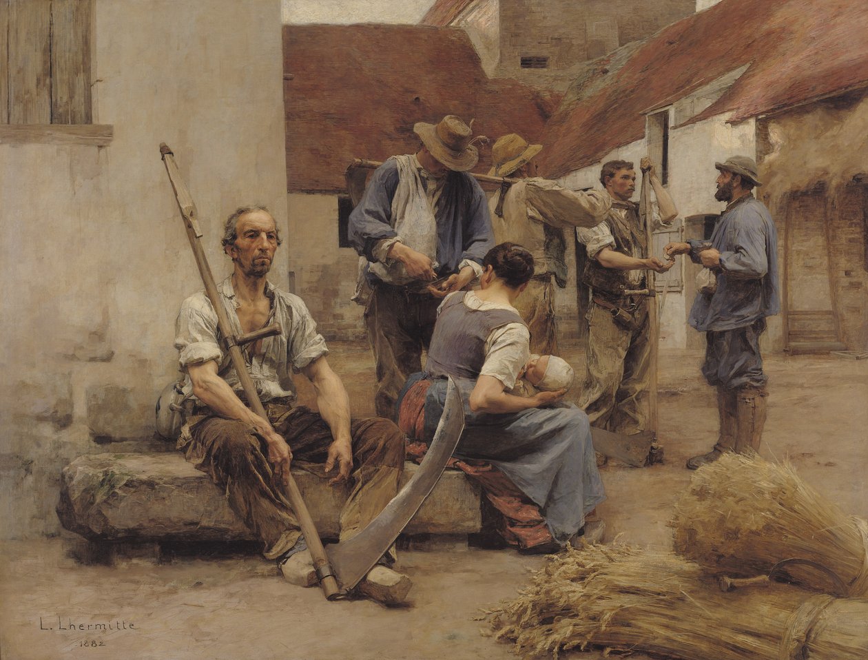 Fizetés a betakarítóknak, 1882 alkotó: Leon Augustin Lhermitte