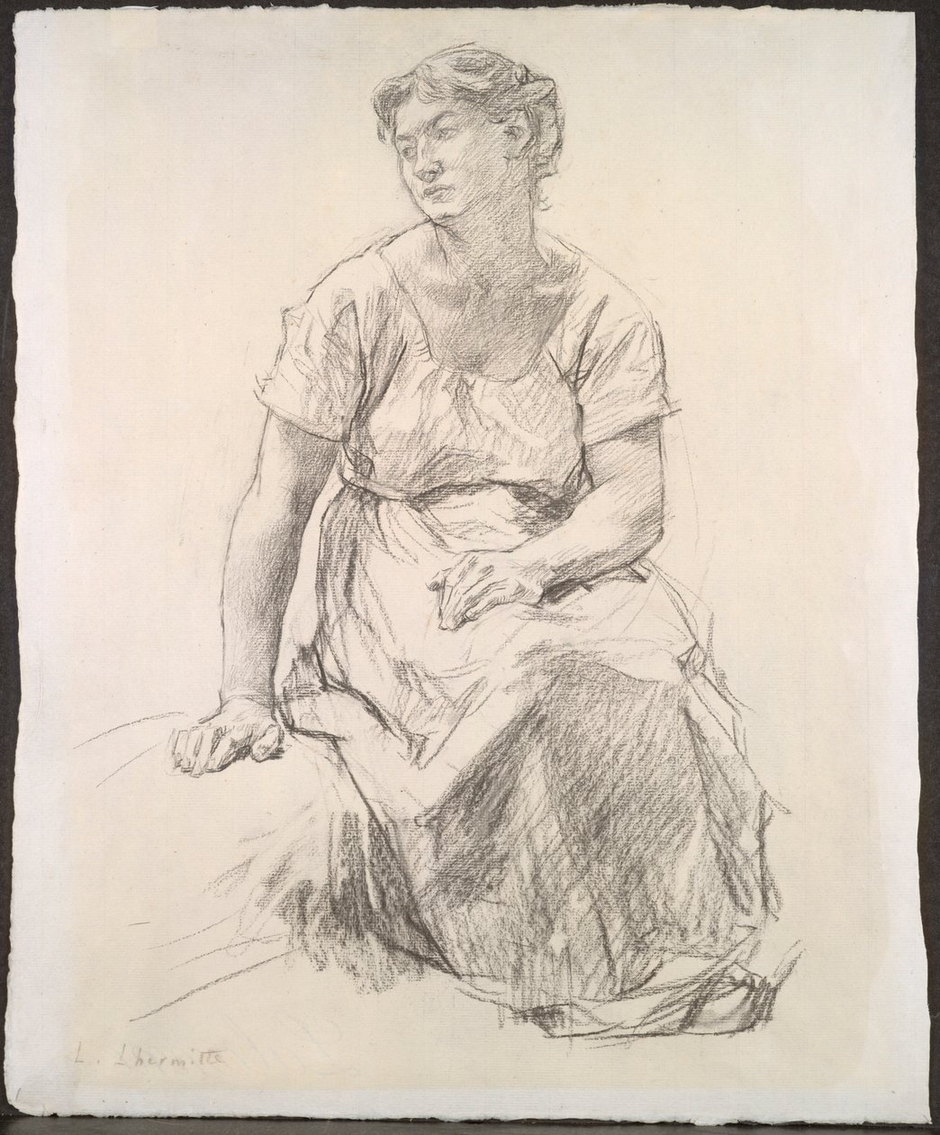 Ülő parasztasszony, c. 1885. alkotó: Leon Augustin Lhermitte