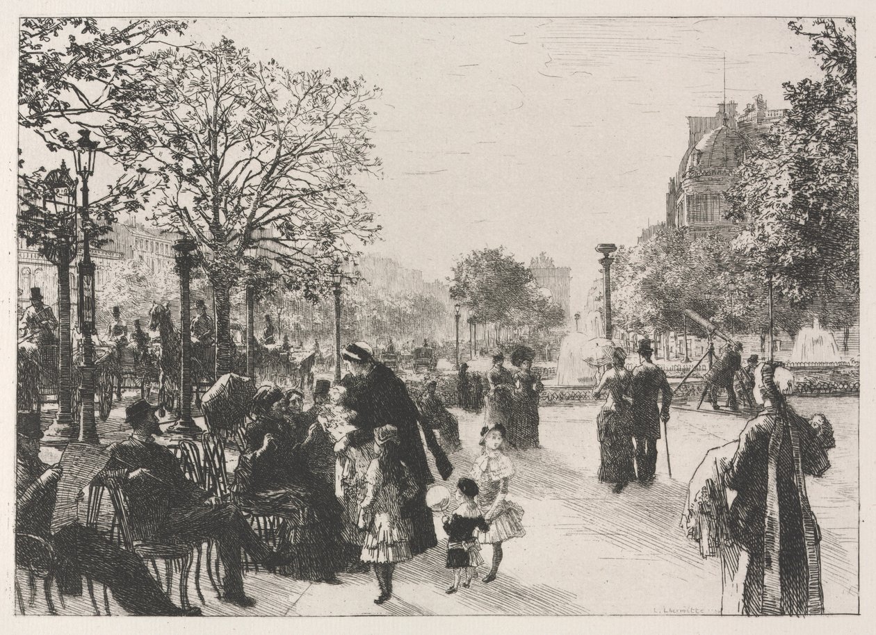 Tuileriák kertje. alkotó: Leon Augustin Lhermitte
