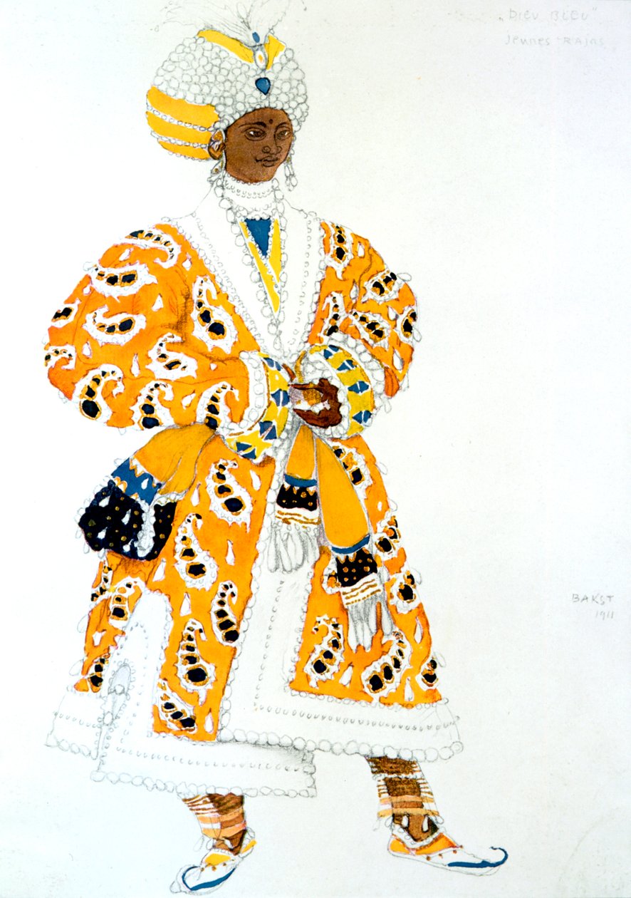 Egy fiatal rádzsa, balettjelmezterv, 1911 alkotó: Leon Bakst