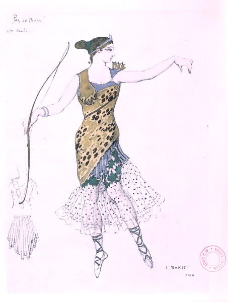 Anna Pavlova Dianának öltözött alkotó: Leon Bakst