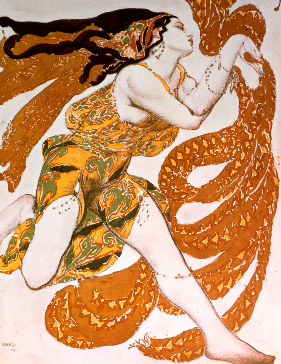 Bacchante, jelmezterve a Ballets Russes Tcherepnins Narcisse című produkciójához, 1911 alkotó: Leon Bakst