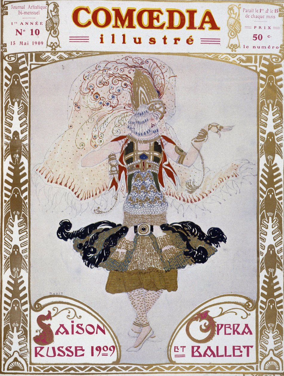 Balett Russes táncos, Bakst, tehén. Illusztrált Comoedia”” alkotó: Leon Bakst