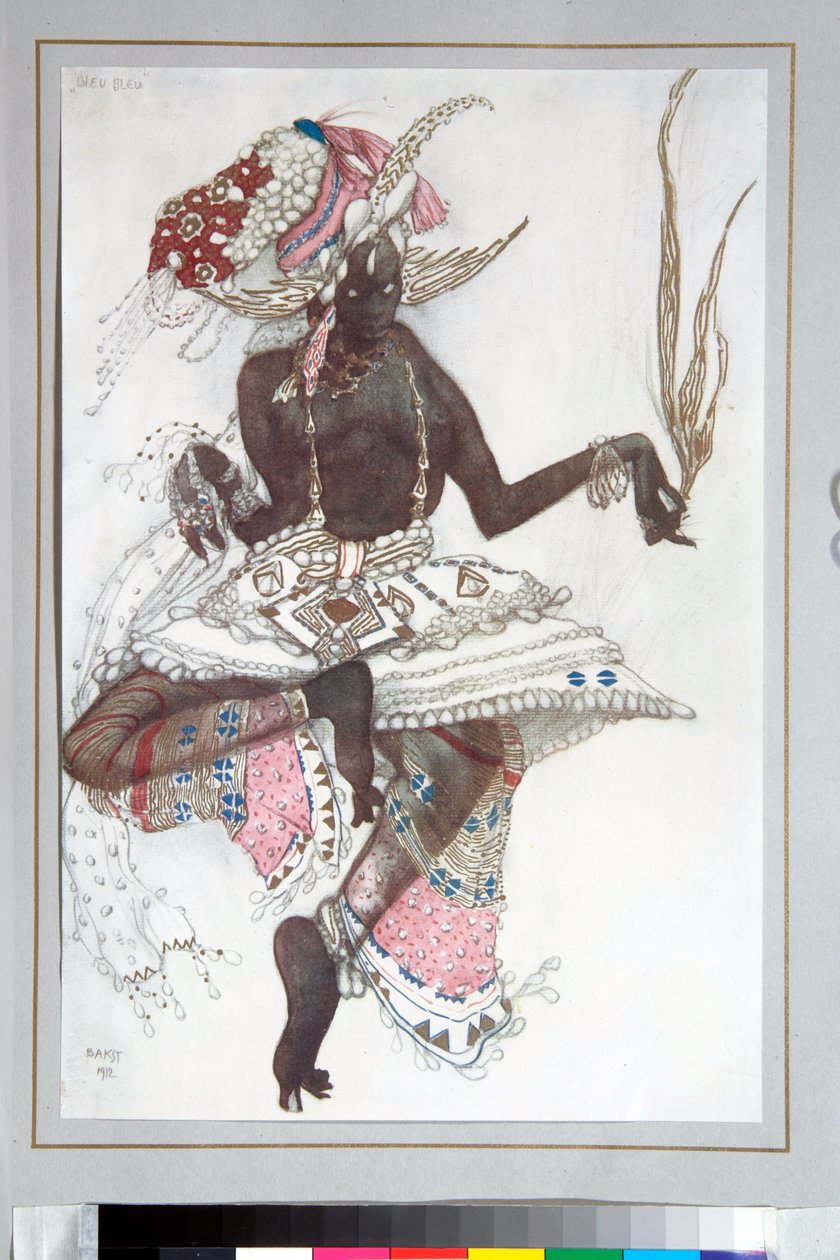 Ballets russes – Leon Bakst (1866-1924) által tervezett jelmez Michel Fokine "A kék isten" című balettjéhez alkotó: Leon Bakst