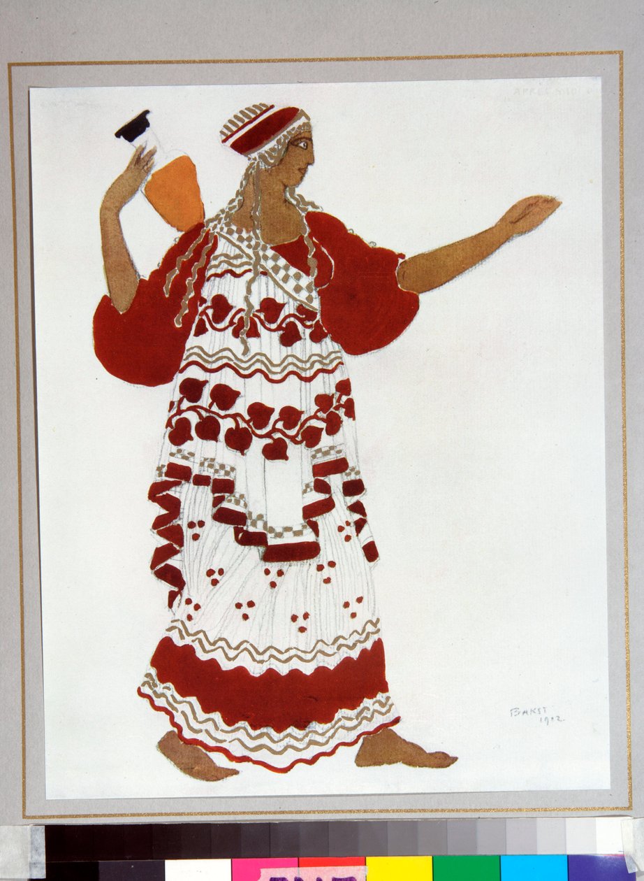 Balett russes: ""Nimfa"" Leon Bakst (1866-1924) által tervezett jelmez Claude Debussy "L