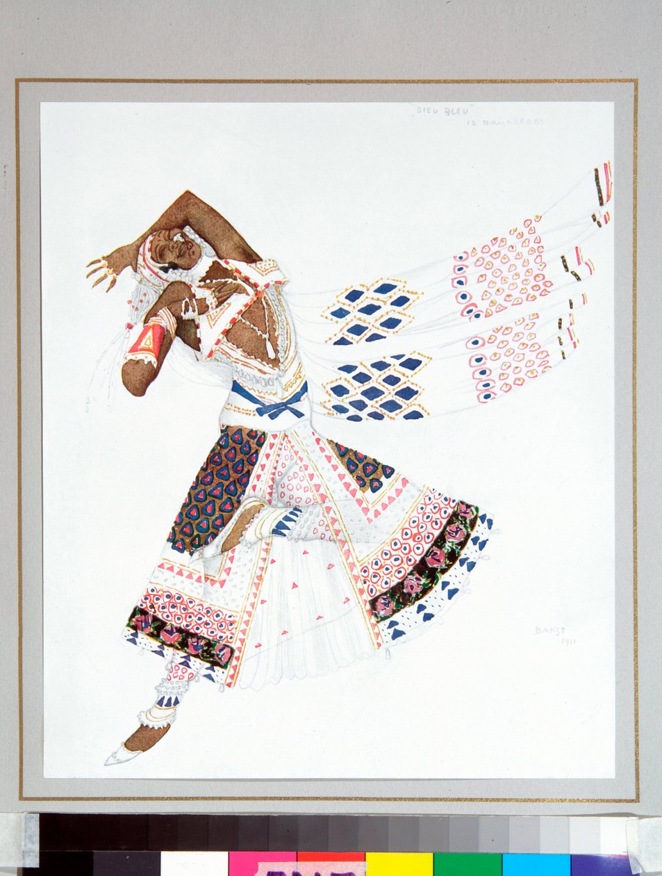 Orosz balett: "bayadere" Leon Bakst (1866-1924) által Michel Fokine "A kék isten" című baletthez tervezett jelmez alkotó: Leon Bakst