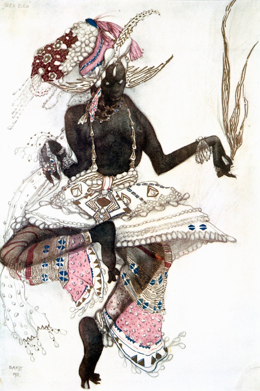 Bayadere jelmezterve a Le Dieu Bleu The Blue God-hoz, 1911 alkotó: Leon Bakst