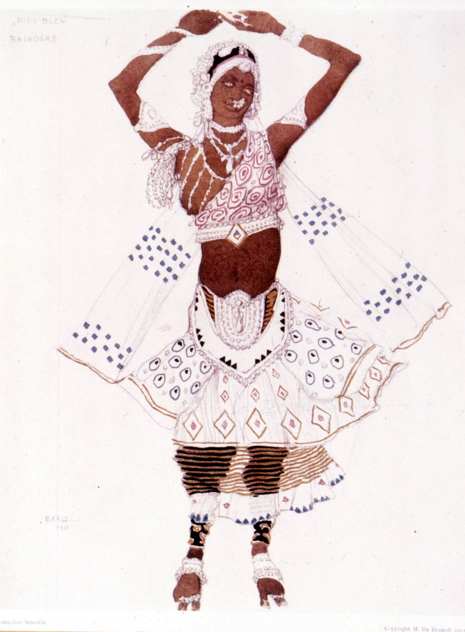 Bayadre jelmez, amelyet Léon Bakst készített Reynaldo Hahn (1875-1947) „A kék isten” című művéhez alkotó: Leon Bakst