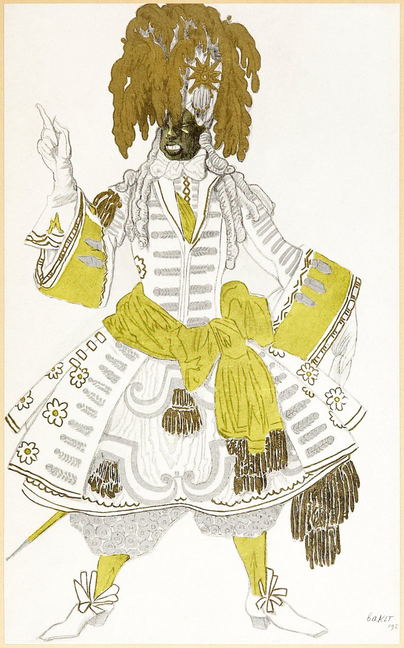 Fekete őr jelmezterve a „The Designs of Léon Bakst for The Sleeping Princess”-ből alkotó: Leon Bakst