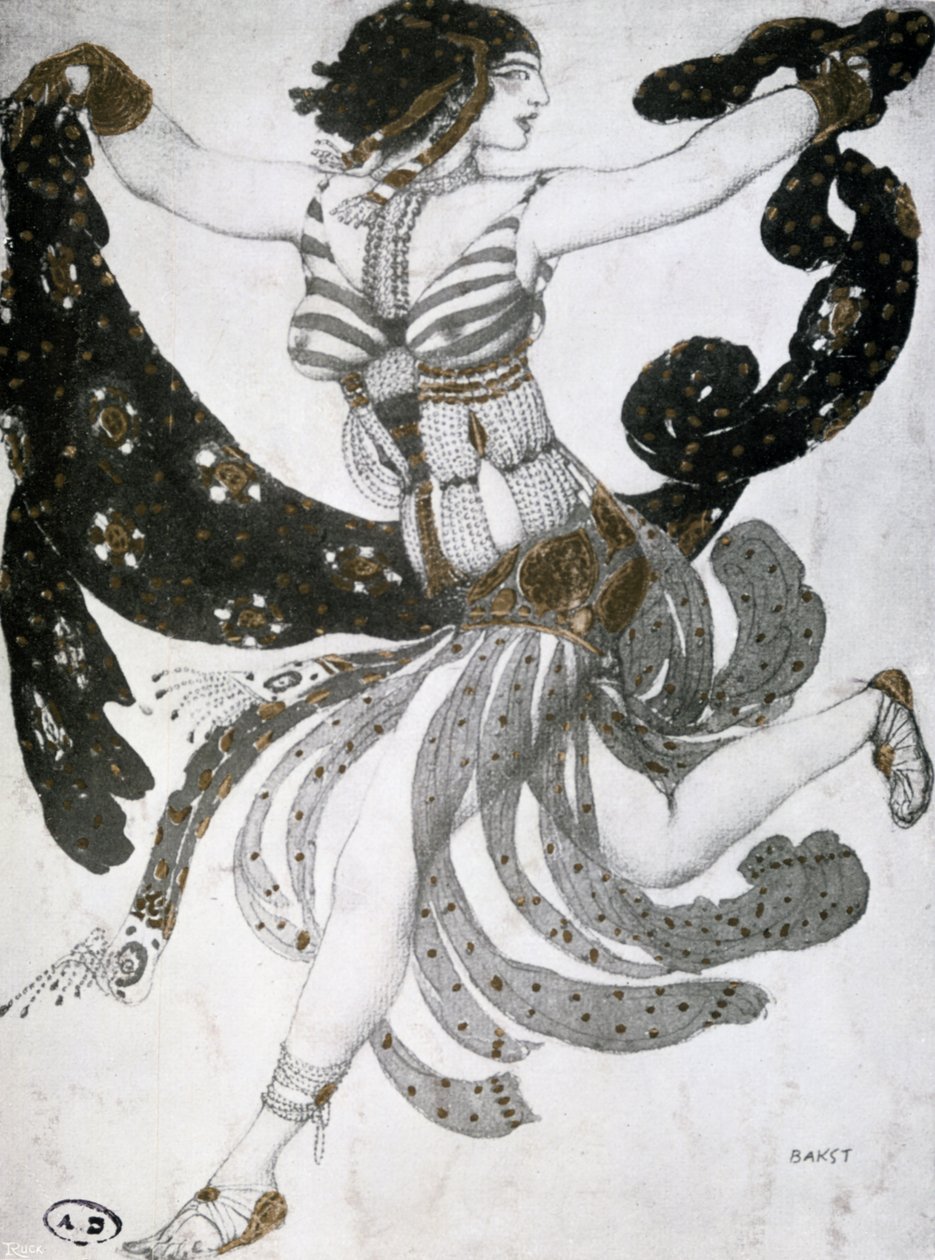 Kleopátra, balett jelmeztervezés, 1909 alkotó: Leon Bakst