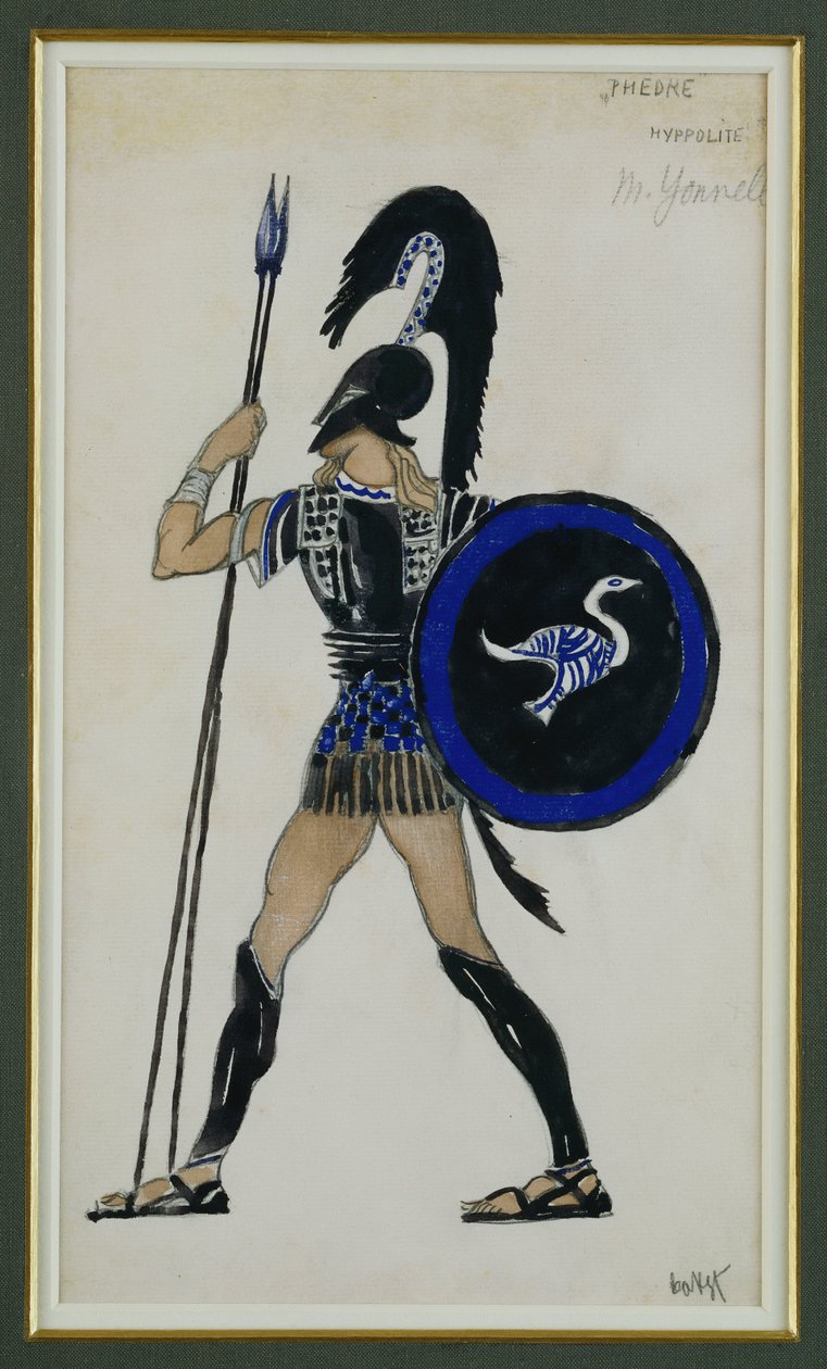 Jelmezterv Hippolitus számára a "Phaedre"-ből alkotó: Leon Bakst